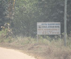 Lugala welcome sign