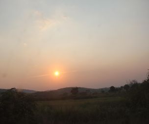 Sunset in the Taweta hill-area